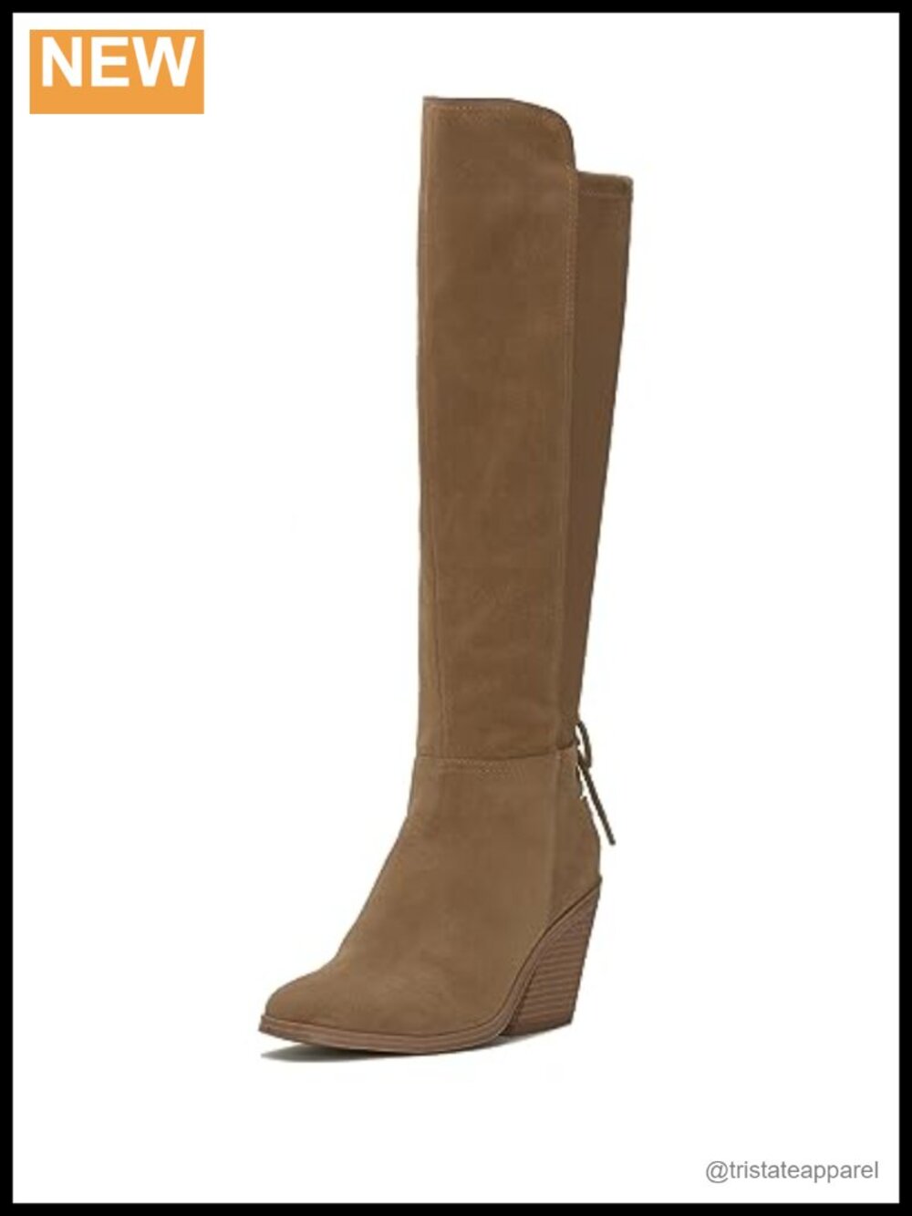 Lucky Brand Women's Mekinna Knee High Equestrian Boots Suede Almond Toe